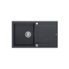 QUADRON EVAN 111 GraniteQ zlewozmywak z syfonem Push 2 Open 1-komorowy z/o (860x500x210) black diamond / elementy stalowe HCQE8650U8BSP2O
